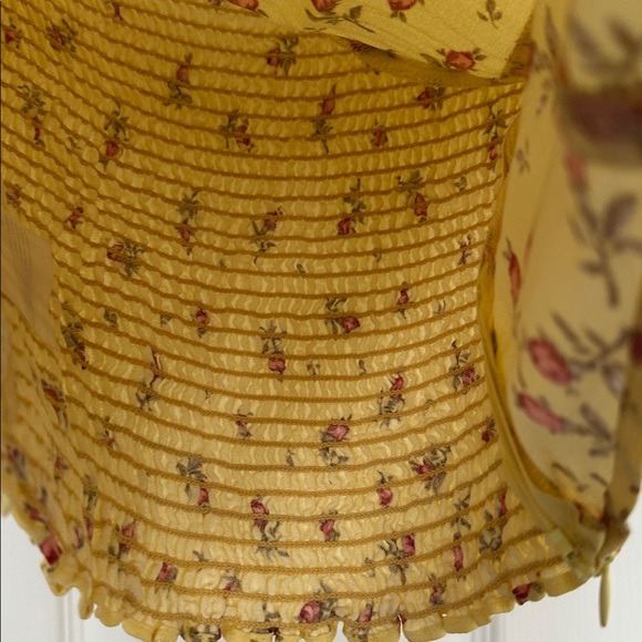 REFORMATION JEWEL TOP KENSINGTON SWEETHEART NECK YELLOW FLORAL SIZE 0 - Picture 5 of 9